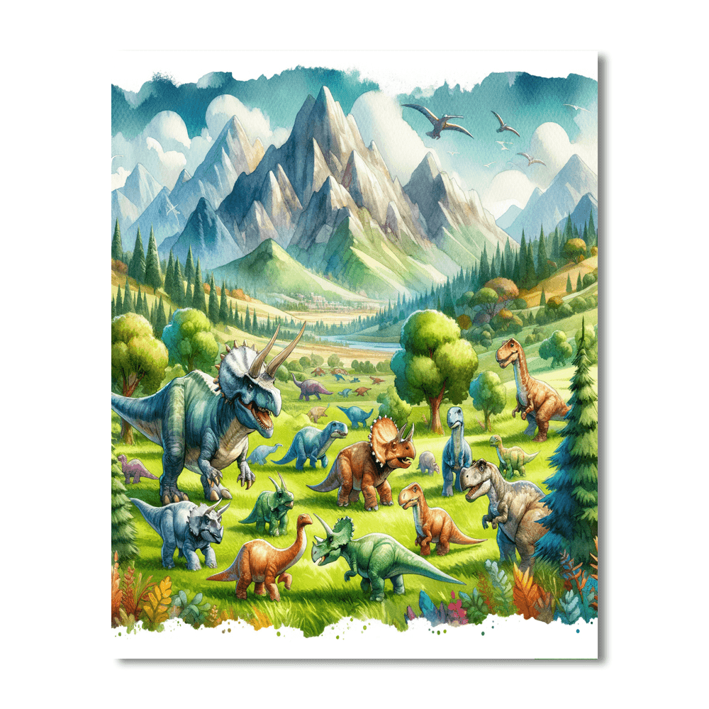 Adventure With Dinosaurs Paint By Color
