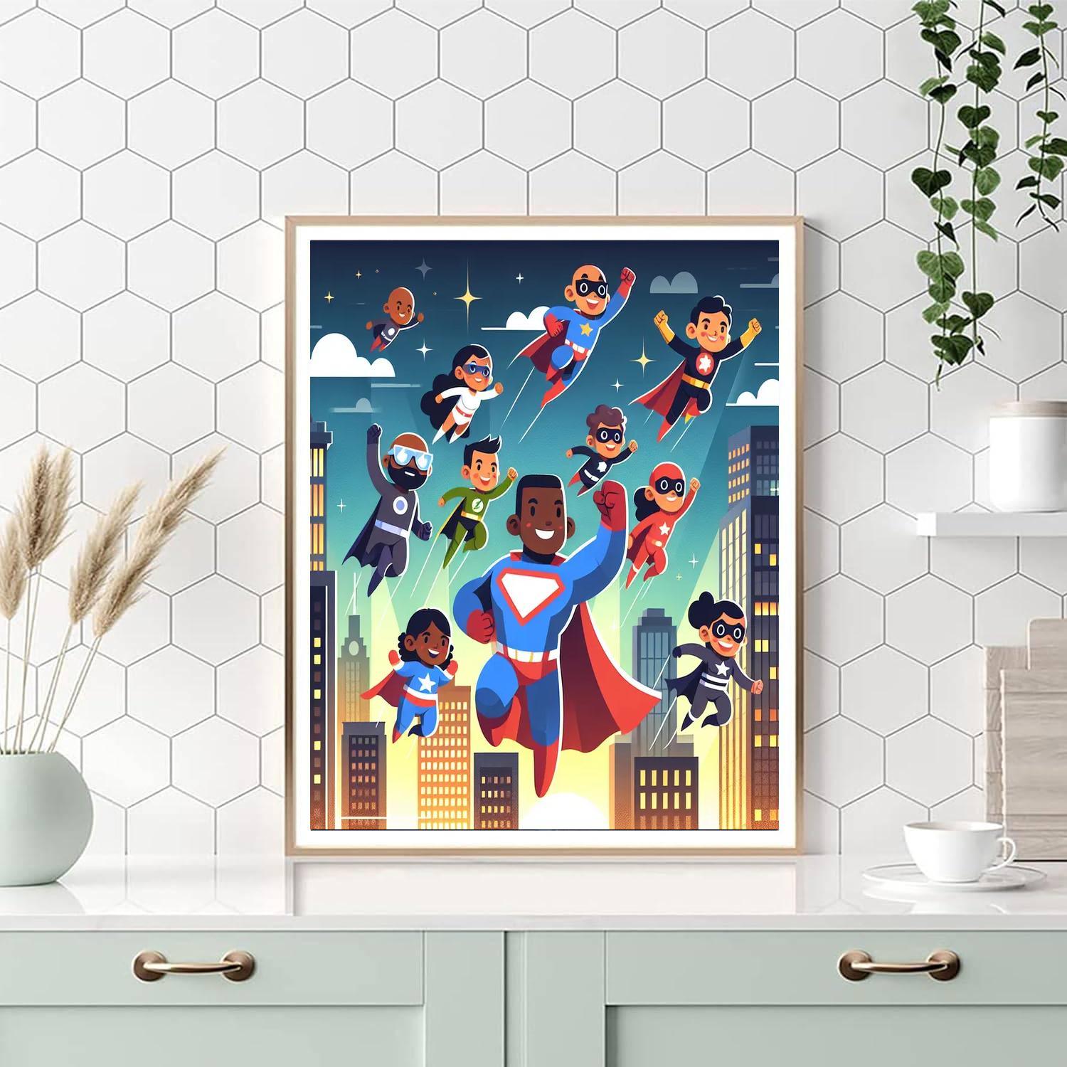 Fun Superhero Adventure Painting By Numbers Kit