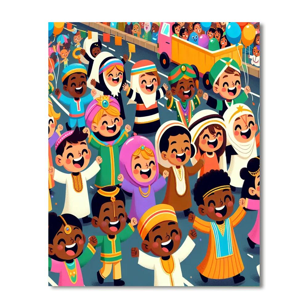 Grand Holiday Parade Paint By Numbers Art