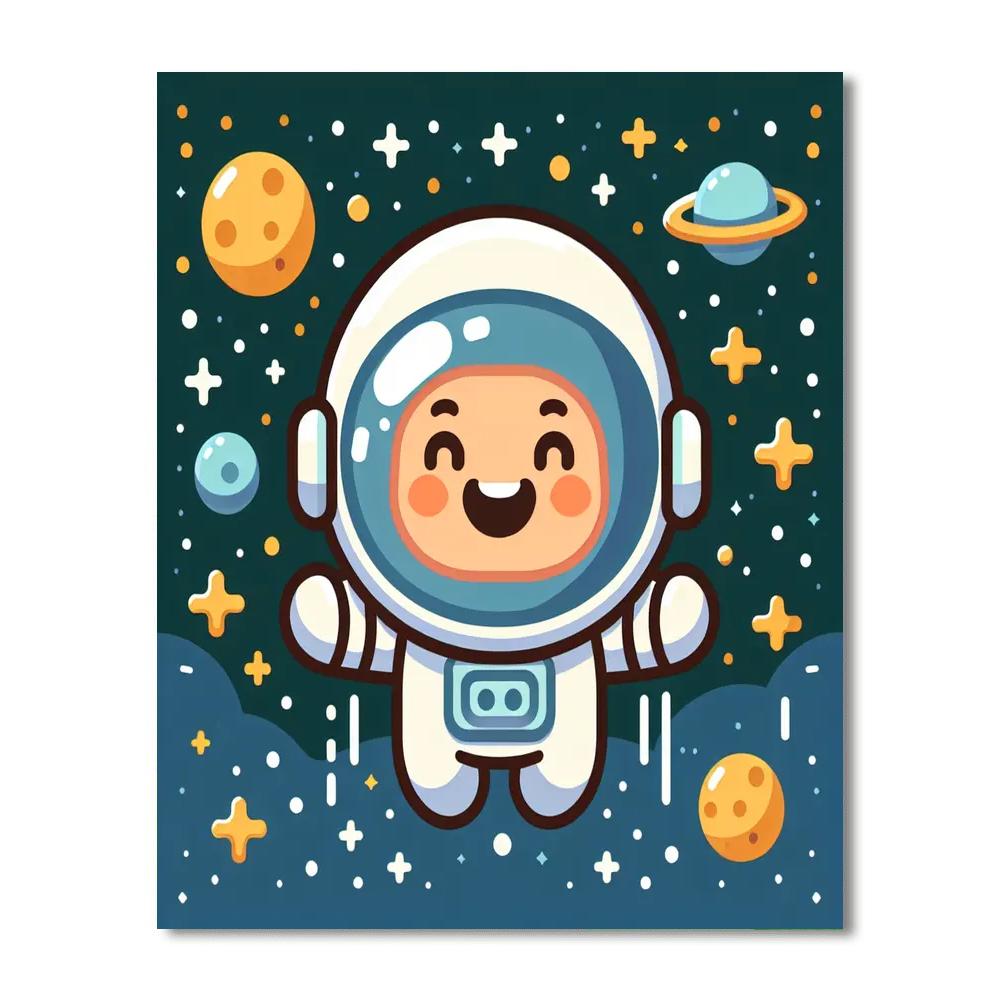 Jolly Astronaut Paint By Numbers Art