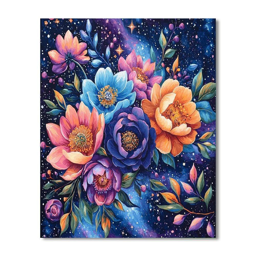 Frida Kahlo Inspired Galactic Flora Illusion  Paint By Color