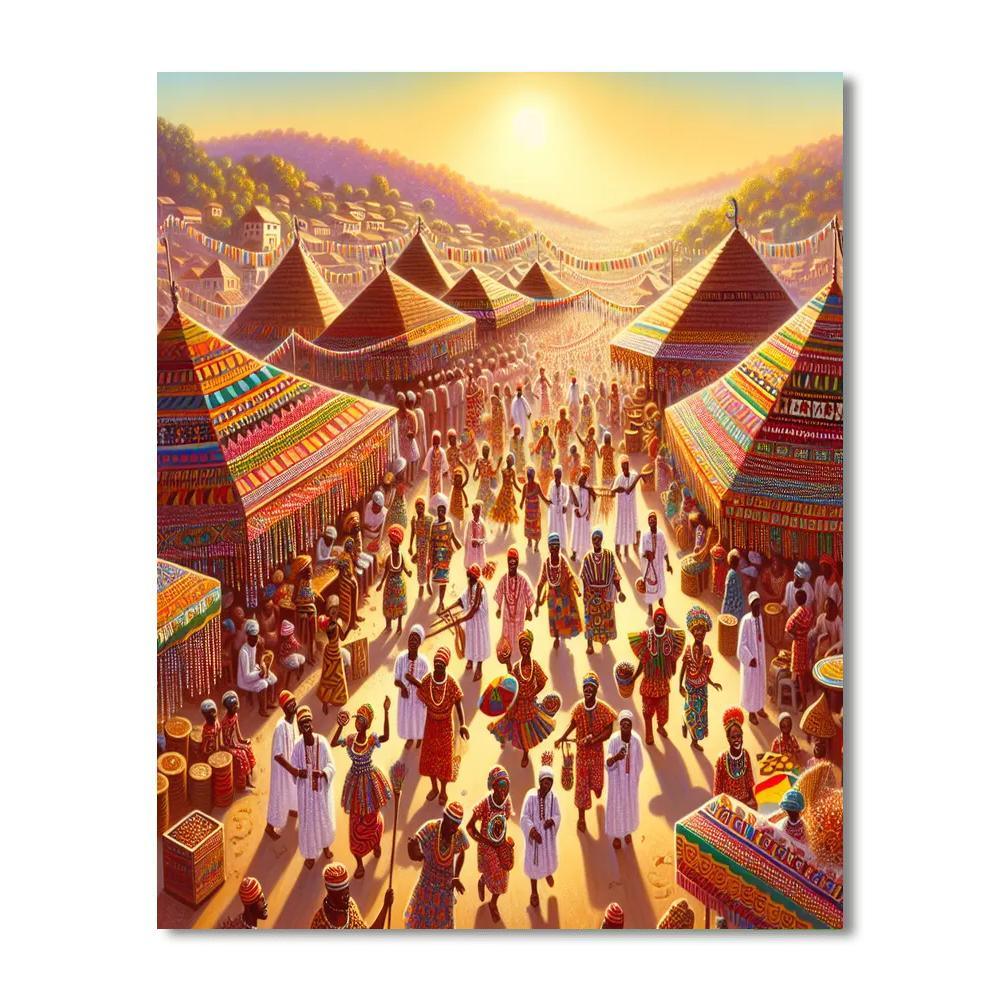 Oga Bungalow Festival - Togo Paint By Numbers Art