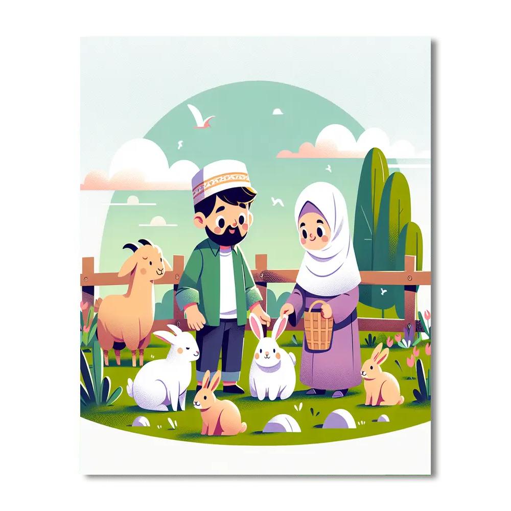 Petting Zoo Escapade Number Painting