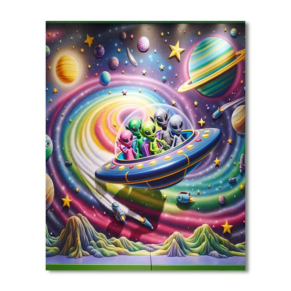 Mysterious Alien Encounter Paint By Numbers Art