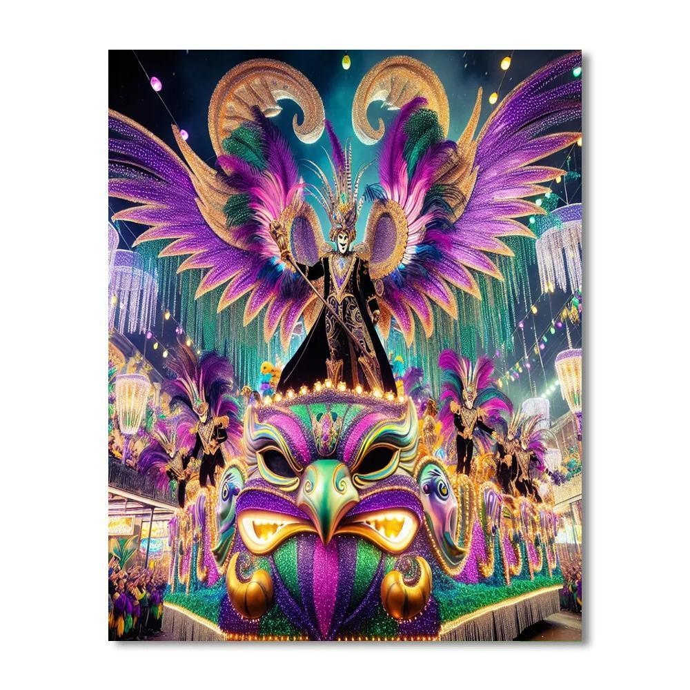 Vibrant Mardi Gras Parade Numbered Painting Kits