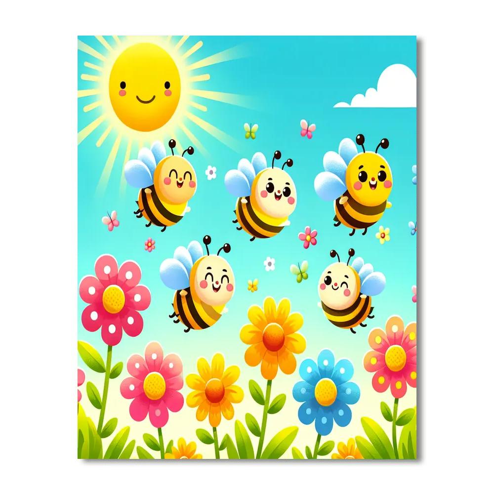 Sweet Honey Bees Numbered Painting Kits