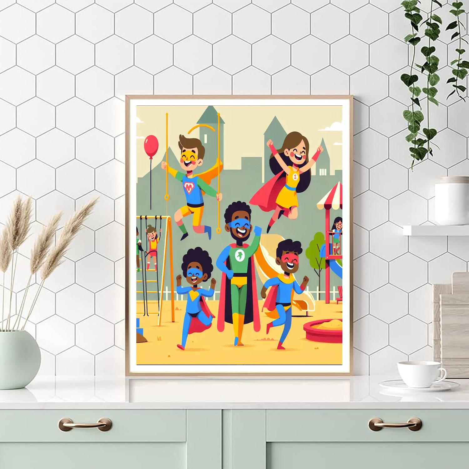 Superhero Playground Paint By Numbers Kits