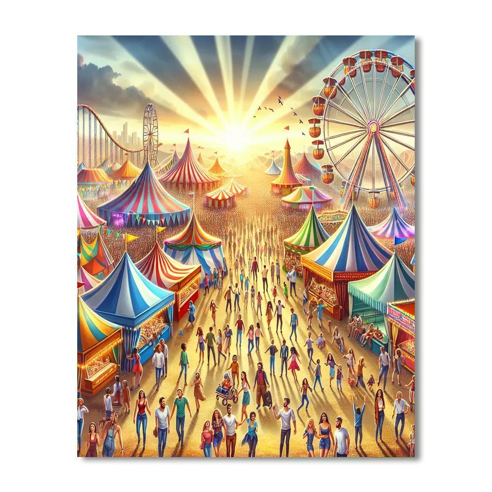 Cheerful Summer Carnival Painting Number Kit