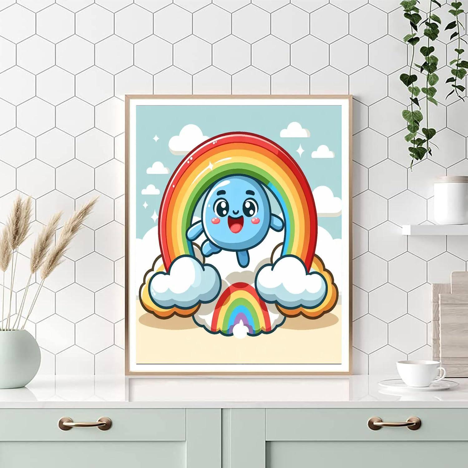Bouncy Rainbow Friend DIY Paint By Numbers
