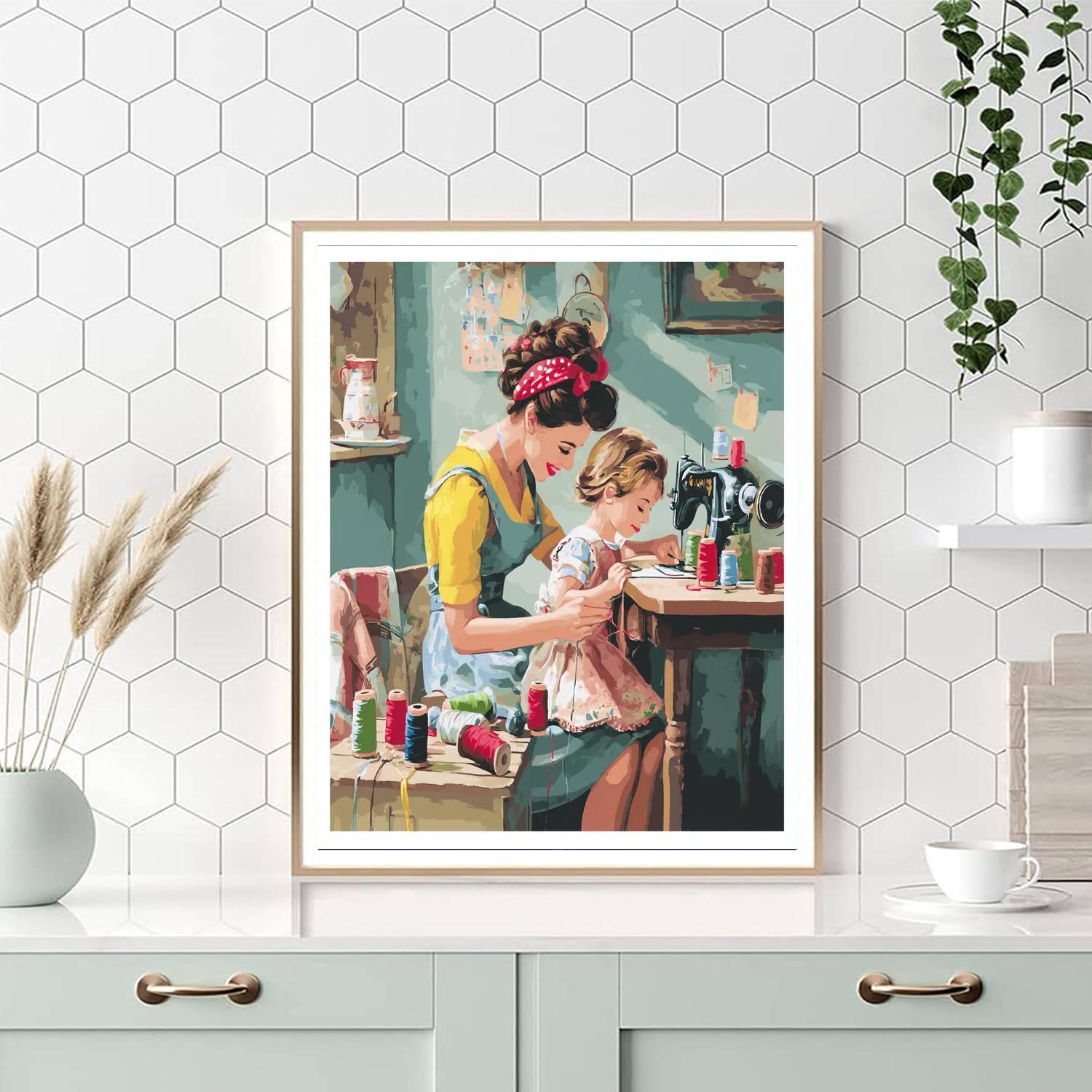 Sewing Together Memories Number Painting