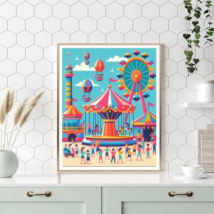 Fun Fairground Rides Numbered Painting Kits