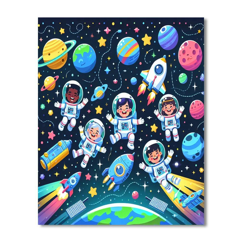 Whimsical Space Station Paint By Numbers