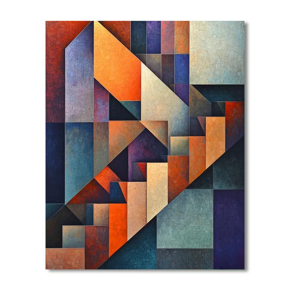 Paul Cézanne Inspired Geometric Twilight  DIY Paint By Numbers