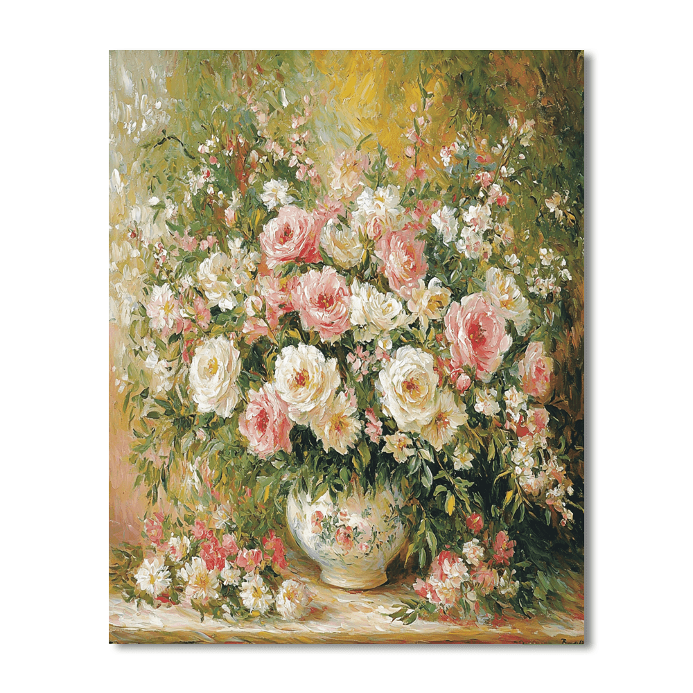 Pierre-Auguste Renoir Inspired Dreamy Floral Arrangement  Paint By Number