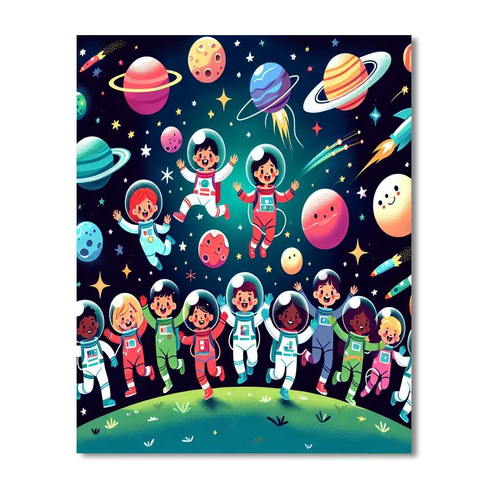 Vibrant Space Adventure Numbered Painting Kits