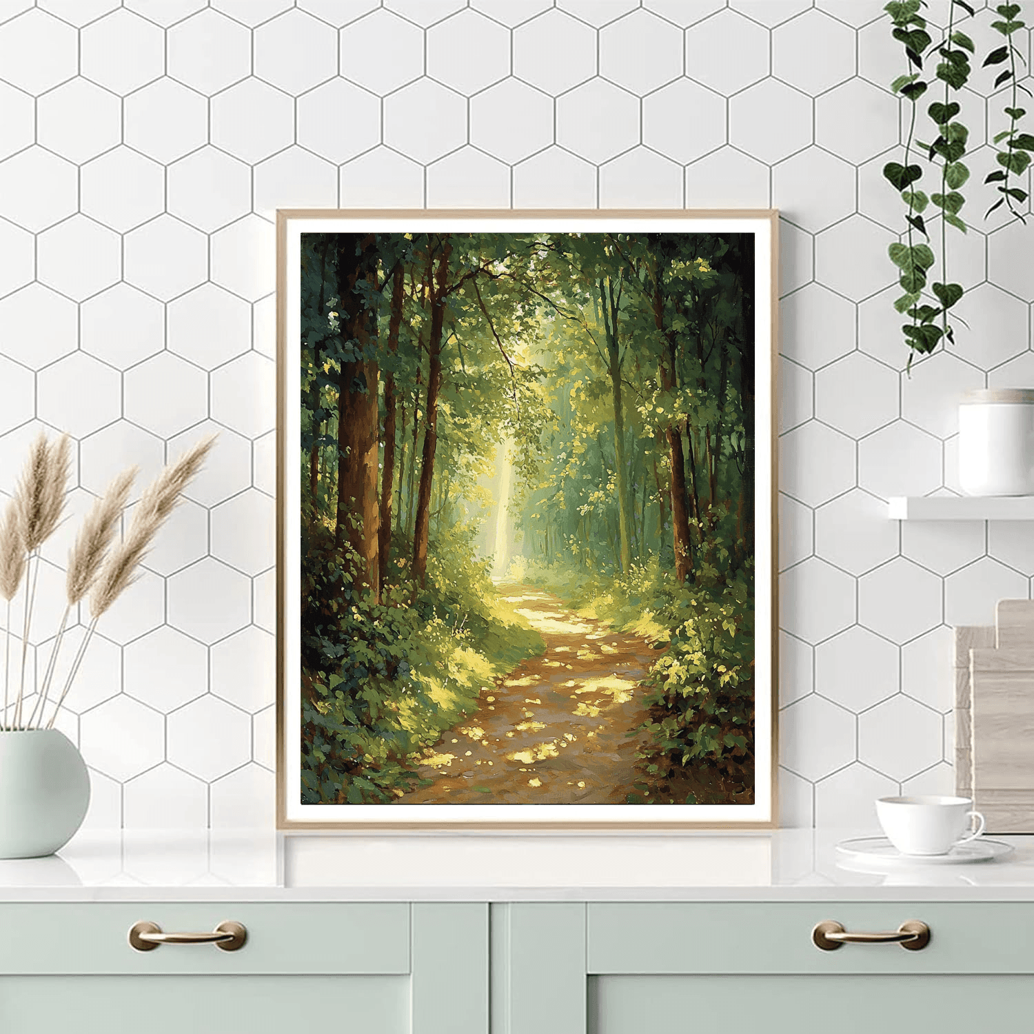 Claude Monet Inspired Mystic Forest Path  Paint By Number