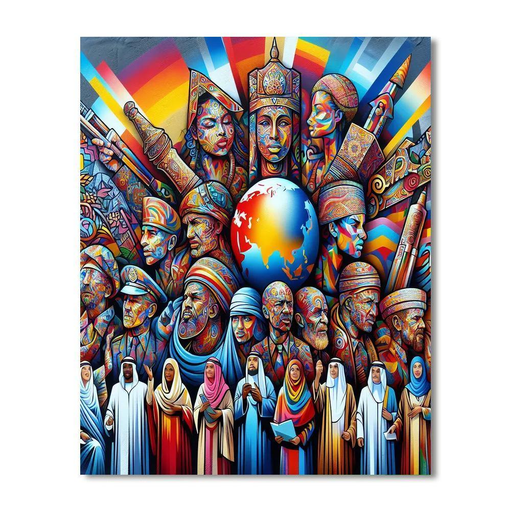 Vibrant Urban Mural Number Painting