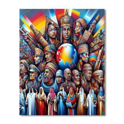 Vibrant Urban Mural Number Painting