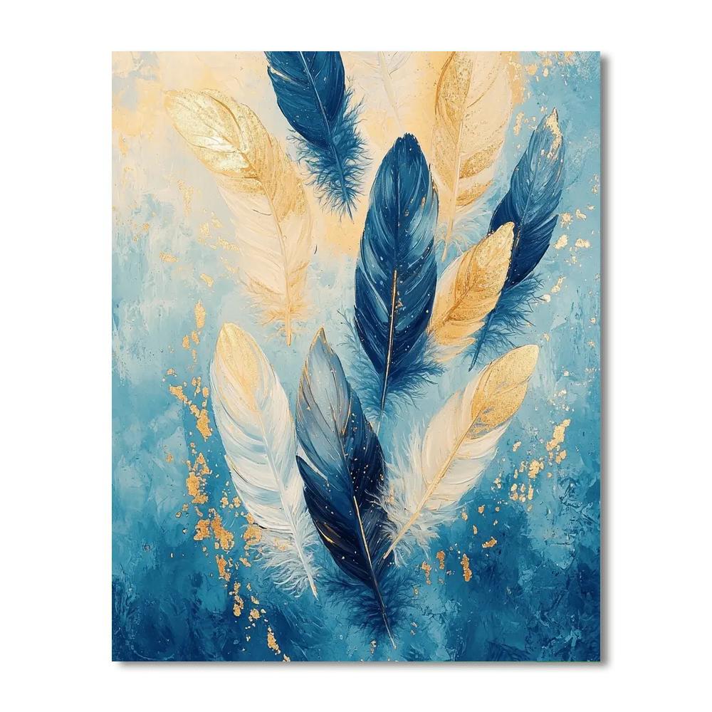 Leonardo Da Vinci Inspired Celestial Feathers  Paint By Numbers Art