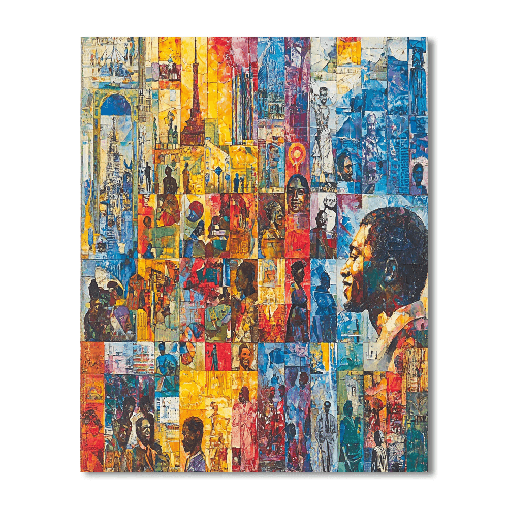 Romare Bearden Inspired Mosaic Of Cultures  Painting By Numbers Kit