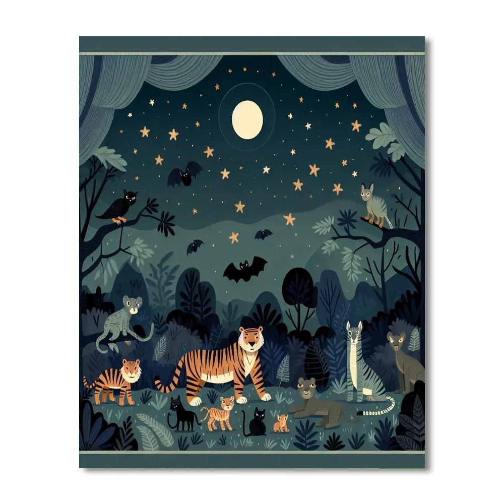 Adventurous Safari Night Paint By Number