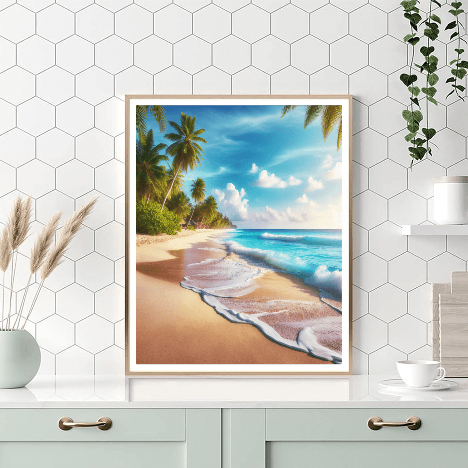 Serene Tropical Retreat Painting By Numbers Kit