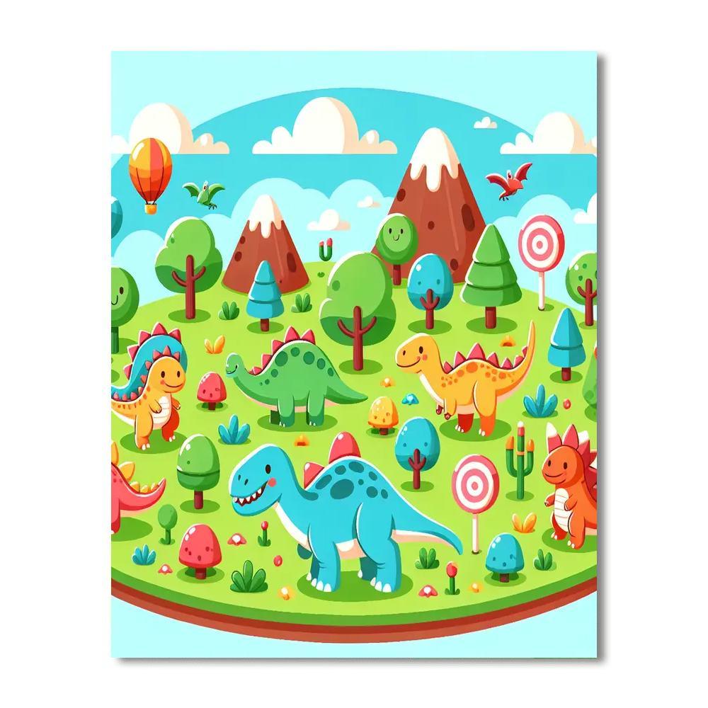 Incredible Dinosaur Park Paint By Numbers Art