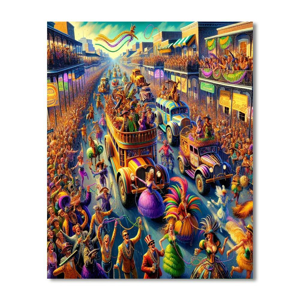 Mardi Gras - New Orleans, Louisiana, Usa Numbered Painting Kits