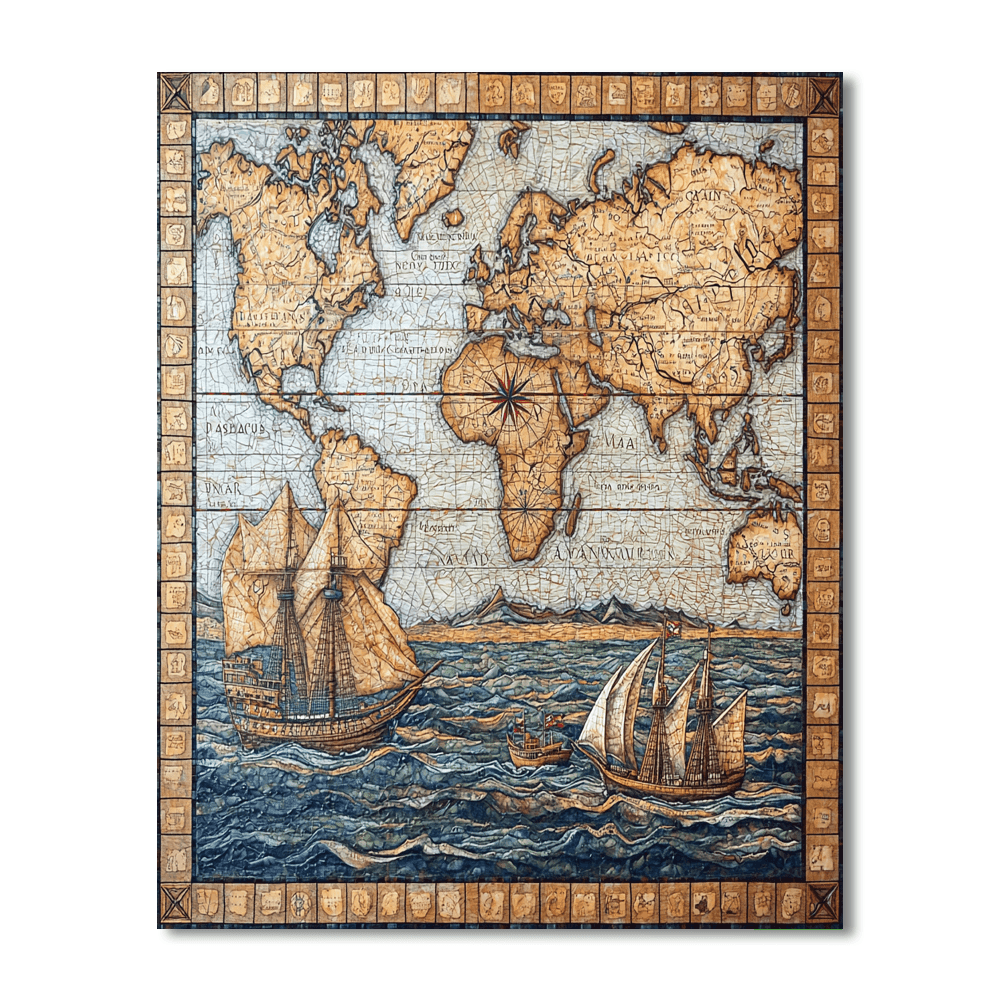 Leonardo Da Vinci Inspired Historical Voyage  Paint By Numbers Art