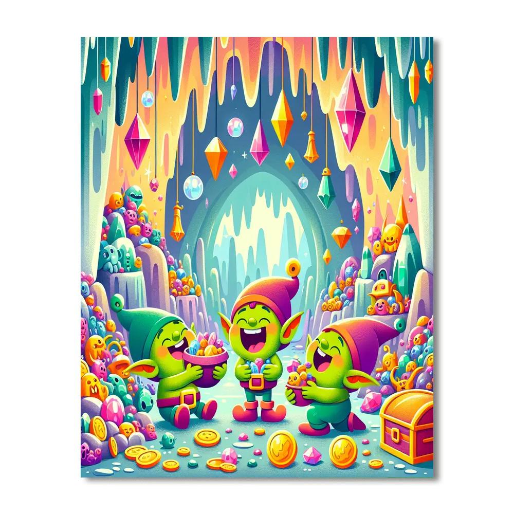 Giggling Goblins Grotto Paint By Numbers Art