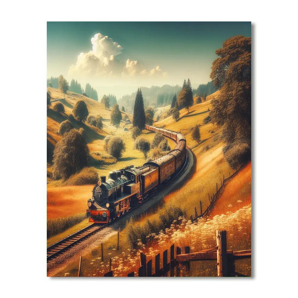 Historic Steam Locomotive Painting By Numbers Kit