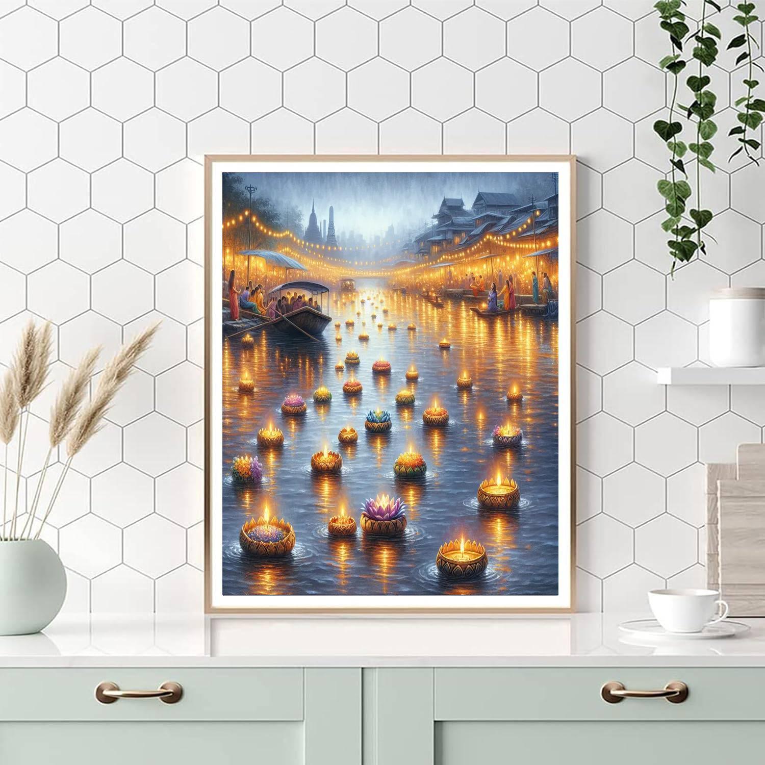 Loi Krathong - Bangkok Number Painting