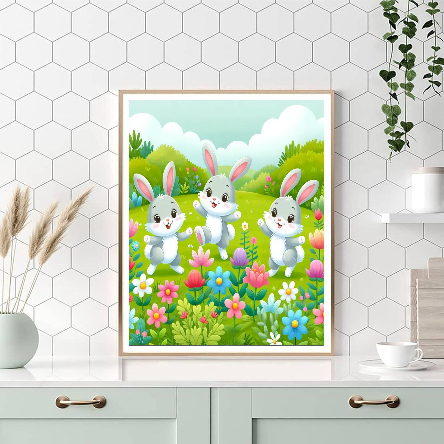 Bouncing Bunnies Hop Around Paint By Numbers Kits