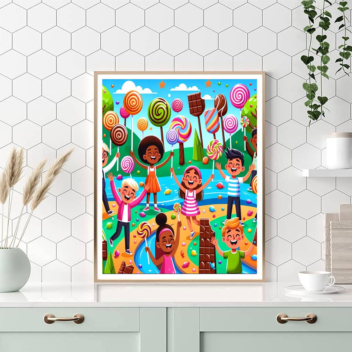 Playful Candy Land Adventure Painting By Numbers Kit