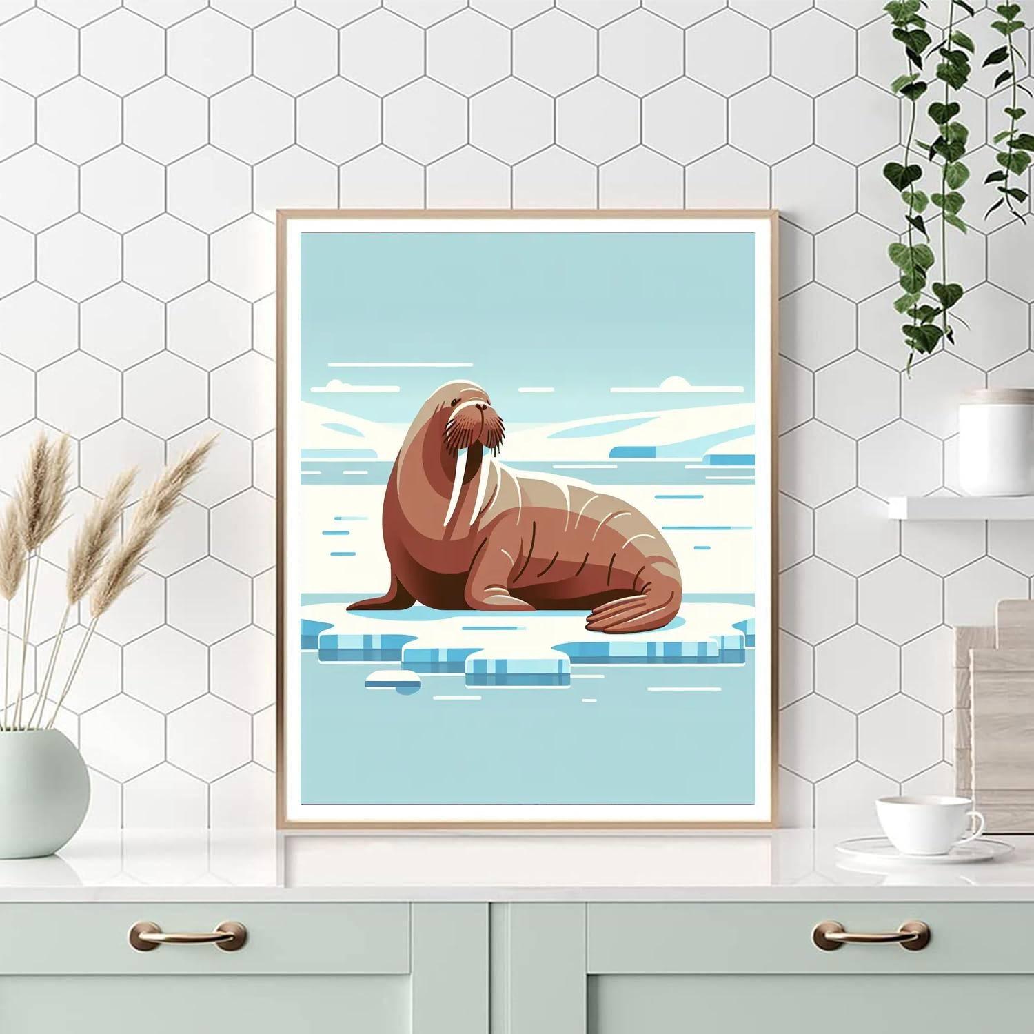 Whiskered Walrus Welcome Paint By Color