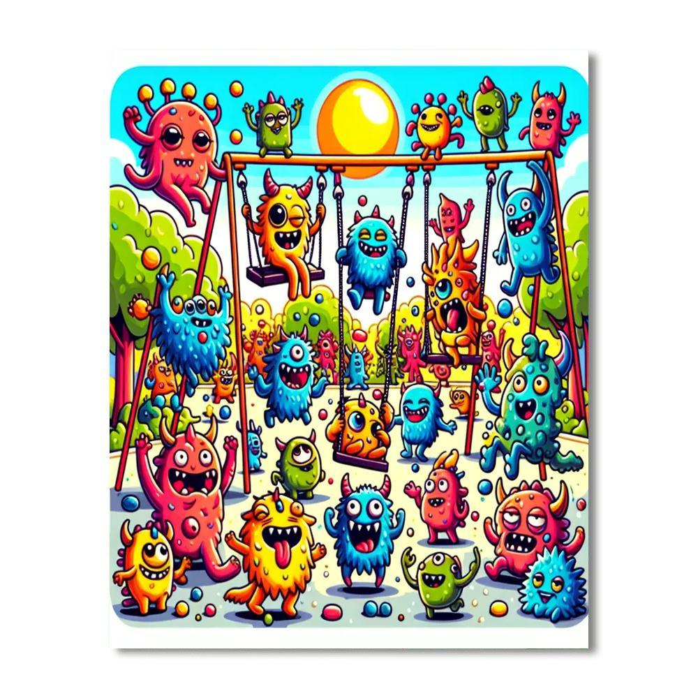 Silly Monsters Playground Painting By Numbers Kit
