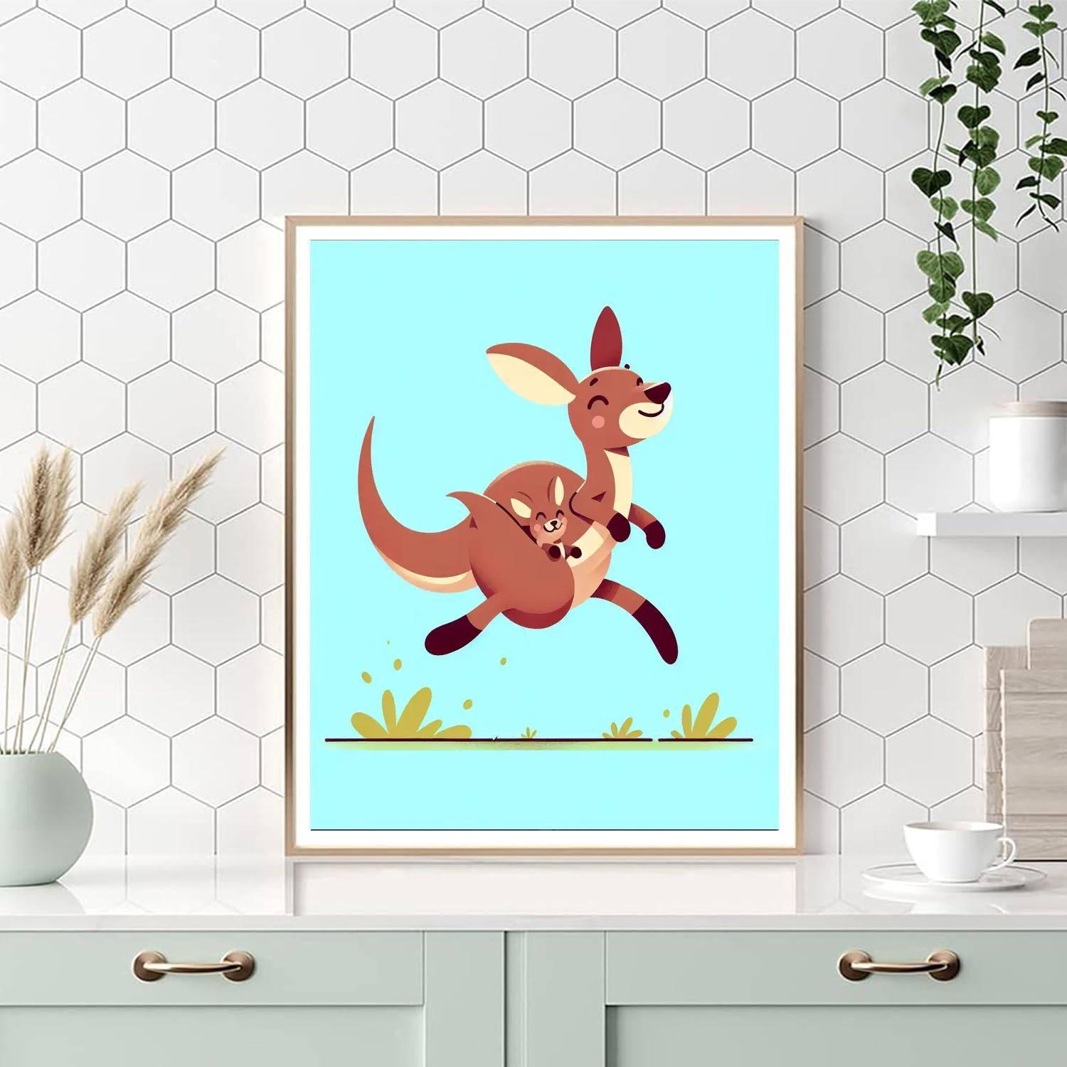 Joyful Kangaroo Bounce Paint By Number