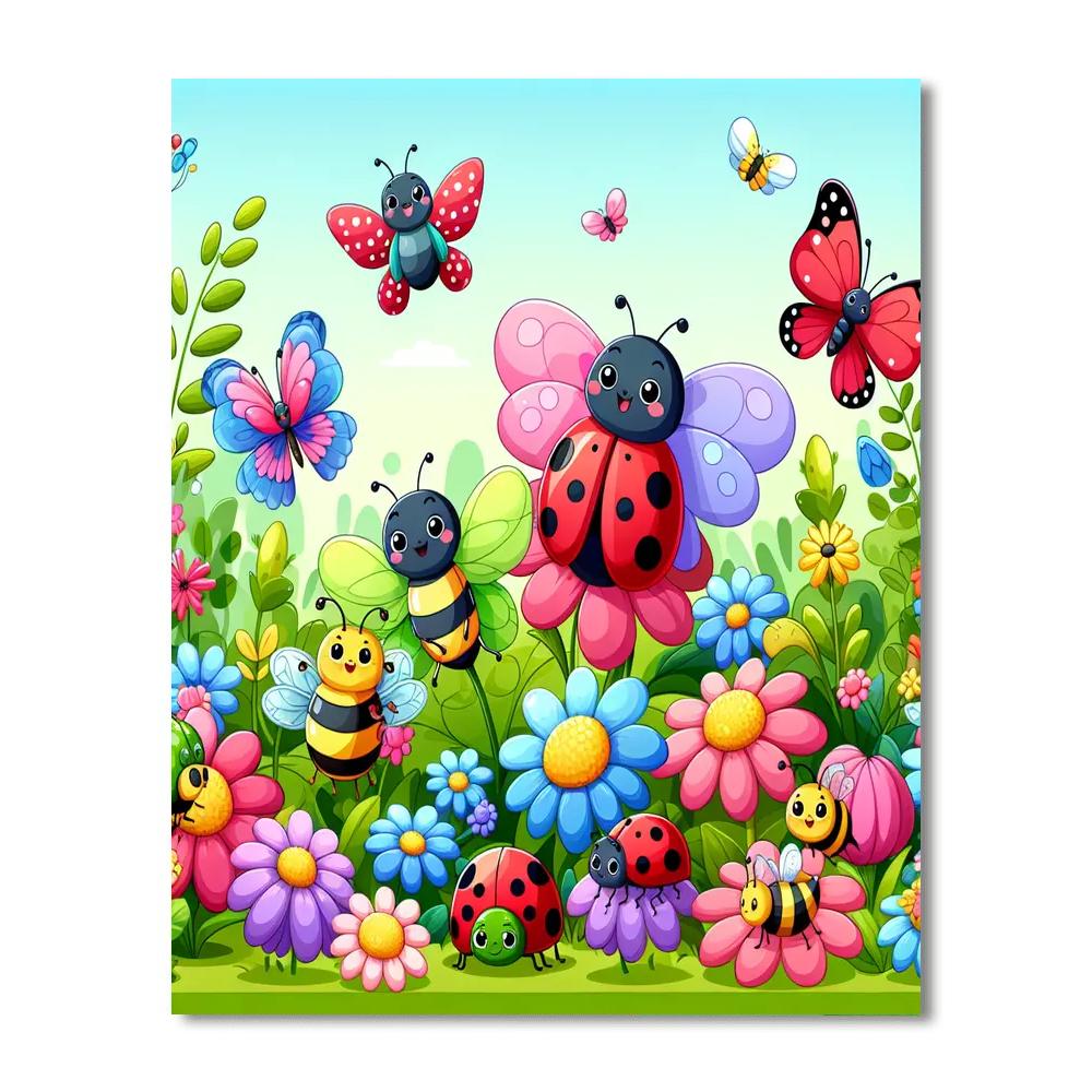 Colorful Insect Exploration Paint By Numbers Art