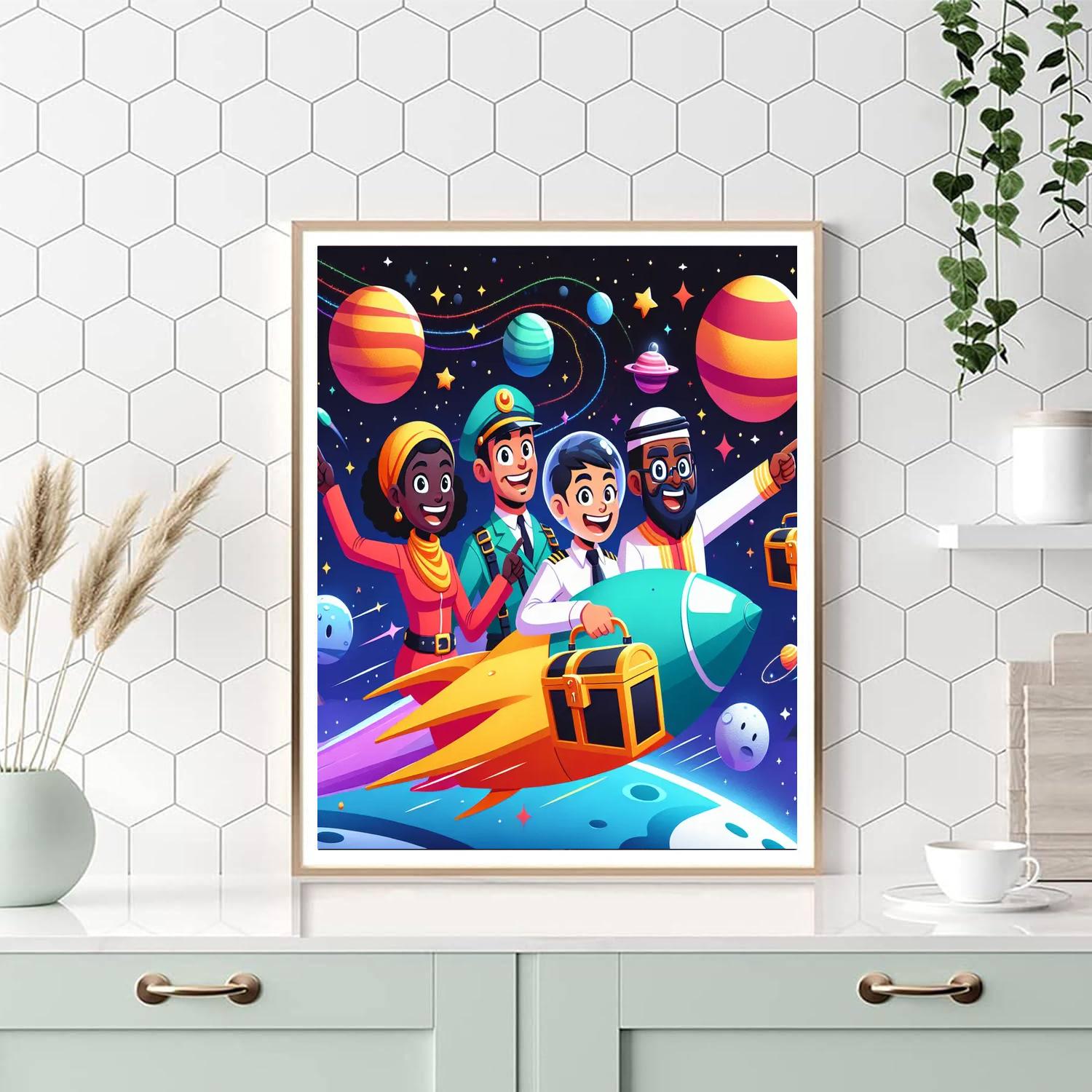 Galactic Quest For Treasure Painting Number Kit