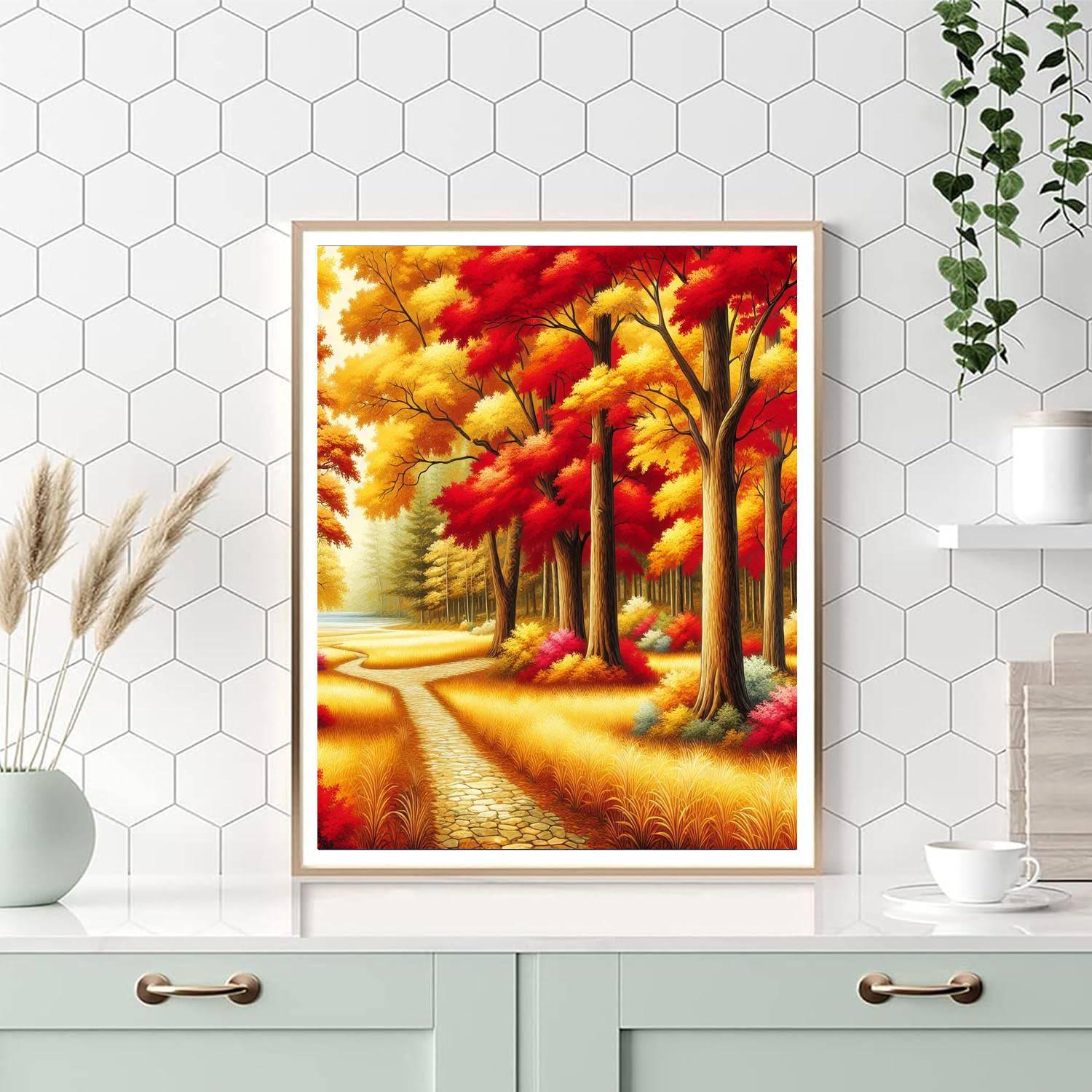 Gorgeous Autumn Landscape Painting By Numbers Kit