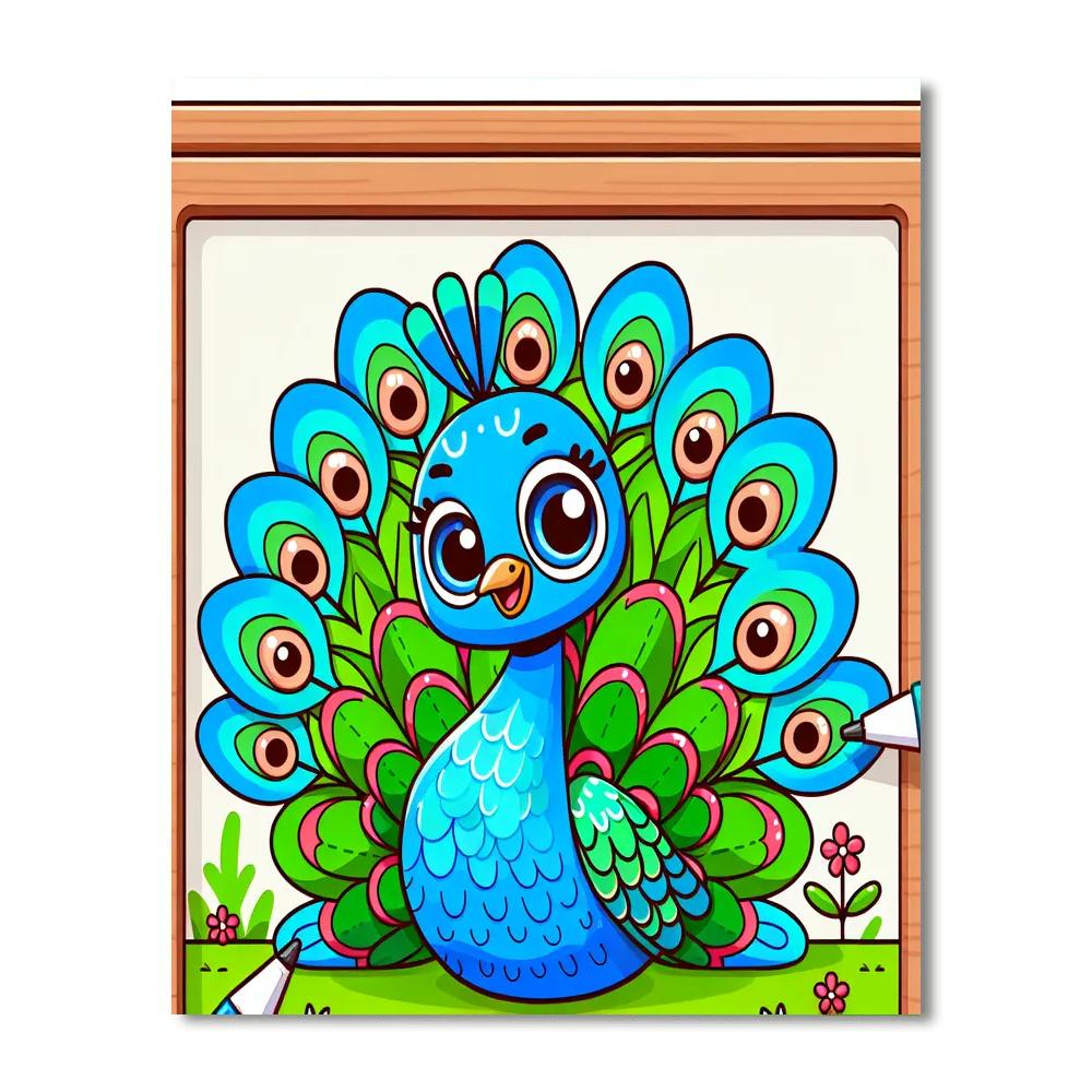 Radiant Peacock Painting By Numbers Kit