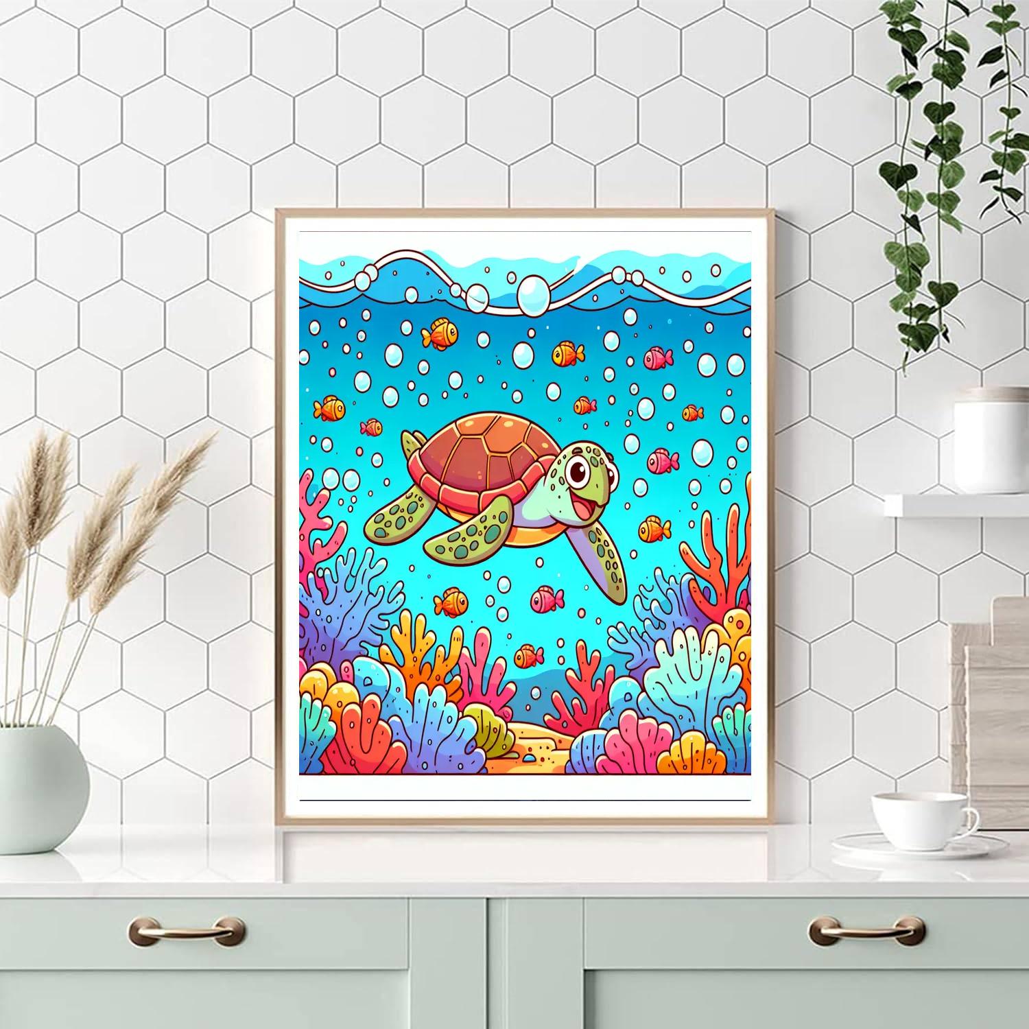 Sea Turtle Rescue Mission Paint By Numbers Kits