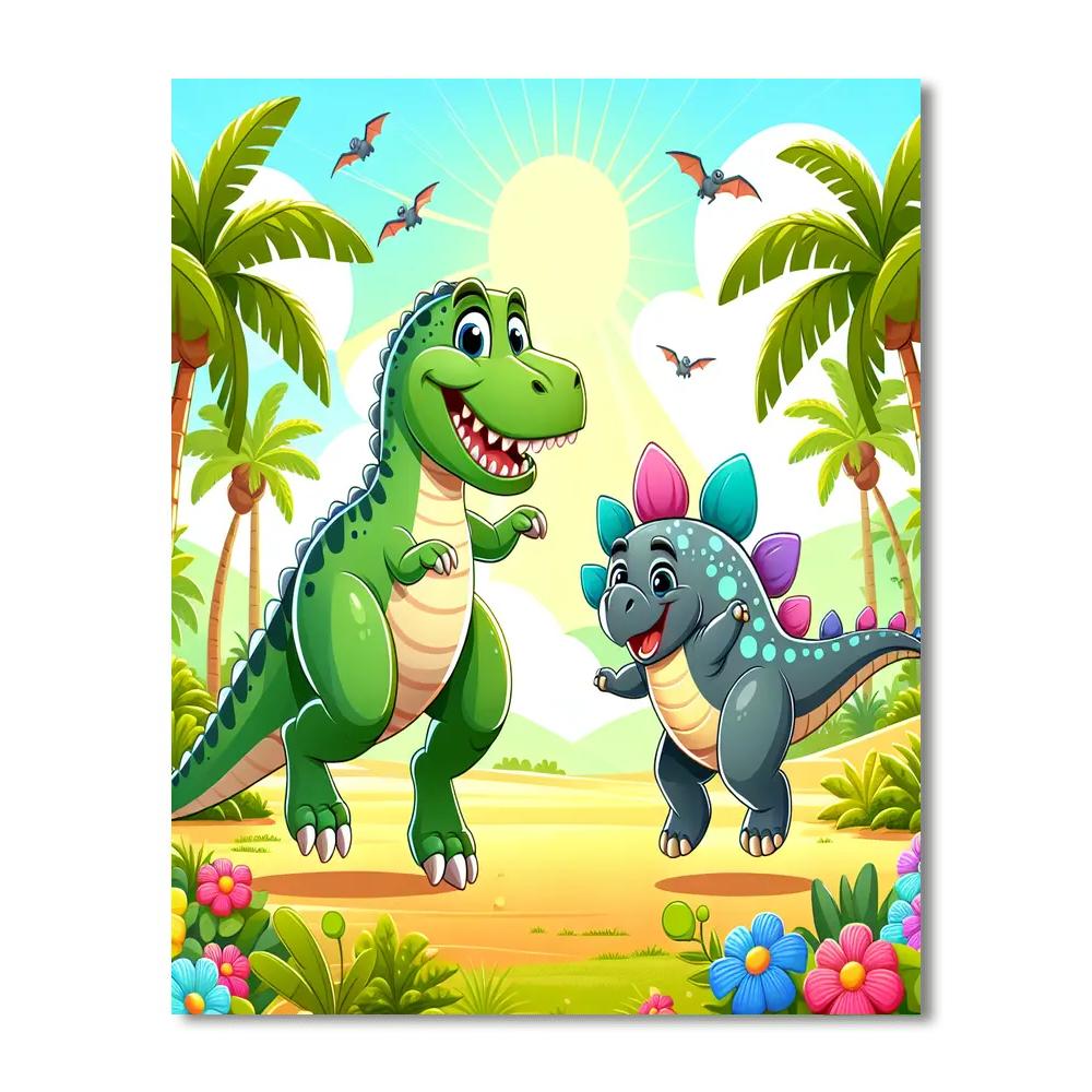 Dinosaur Friends Day Out Painting Number Kit