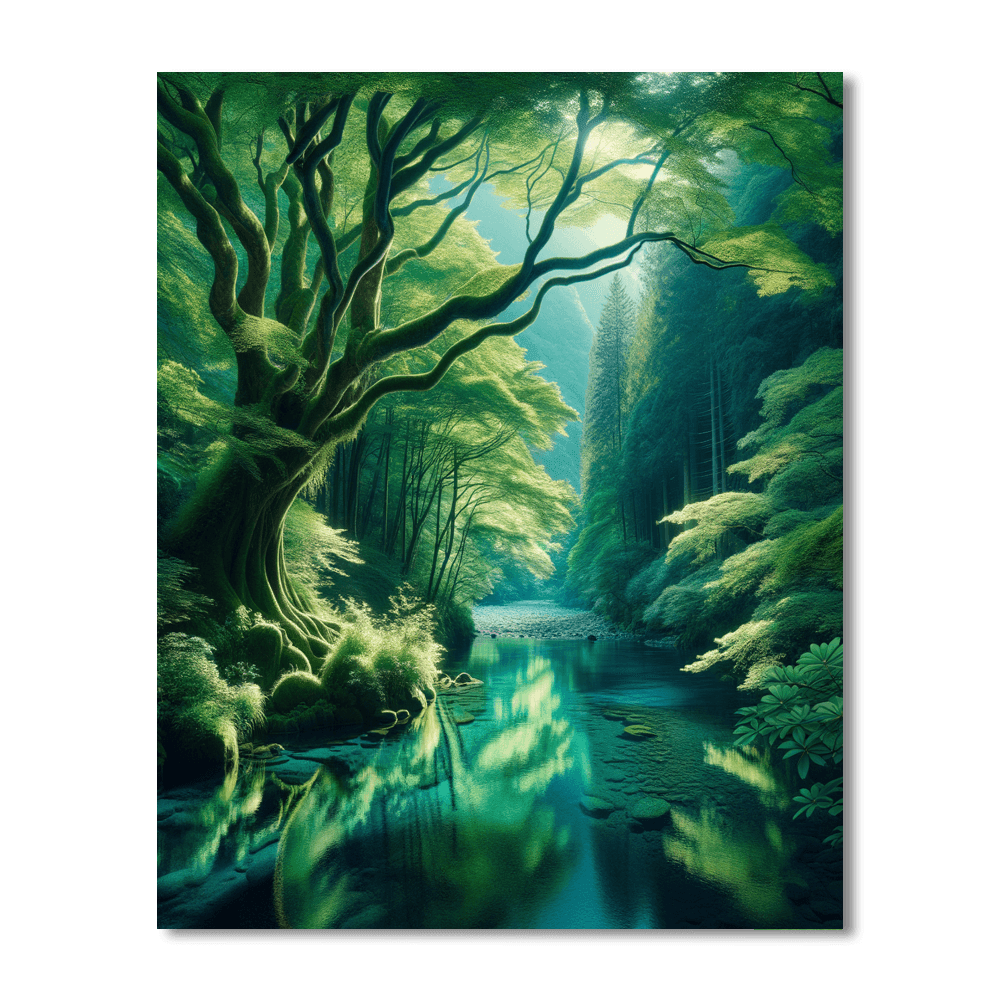 Gentle Mountain Stream DIY Paint By Numbers