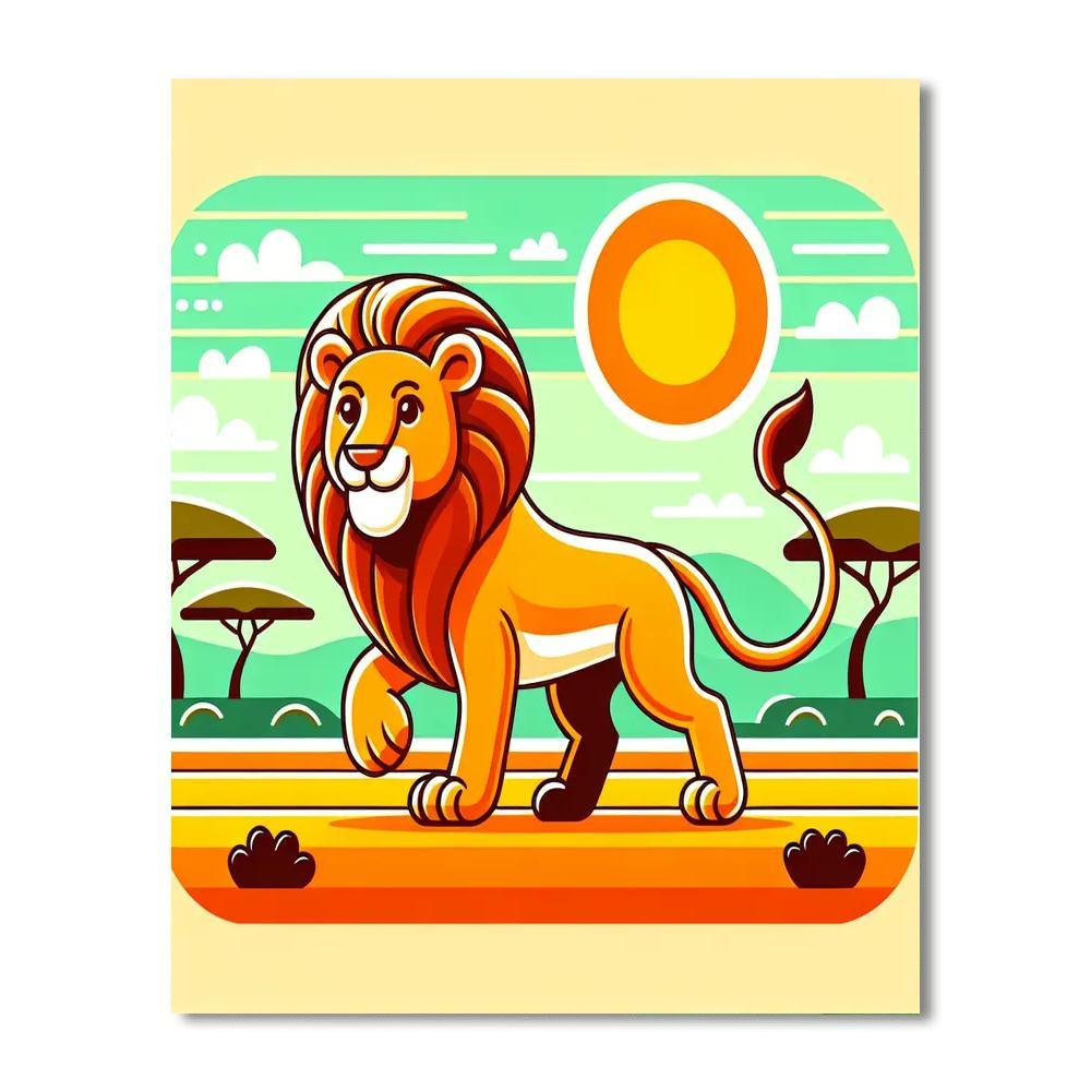 Courageous Lion Adventure Paint By Number