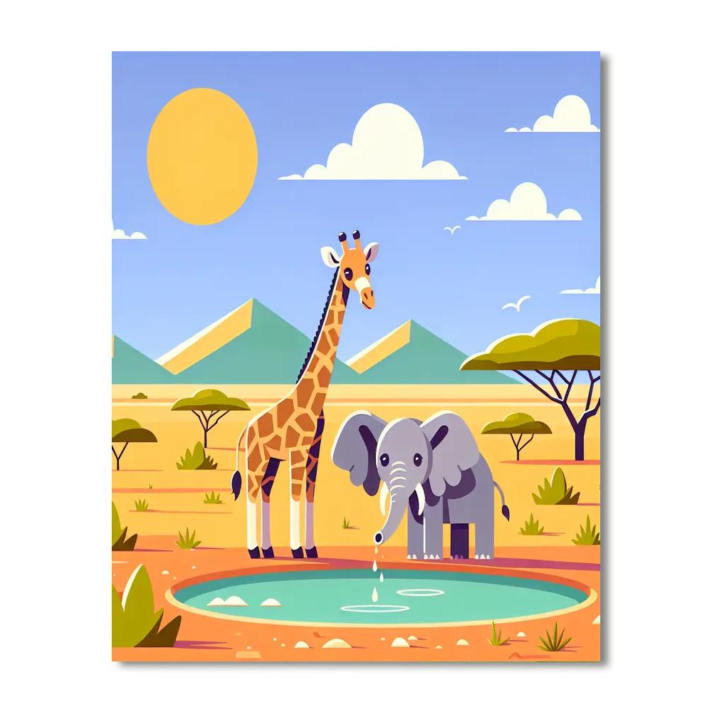 Savanna Wildlife Tour Number Painting