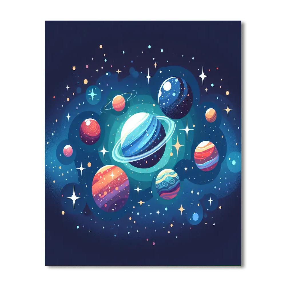 Glittering Galaxy Painting Number Kit