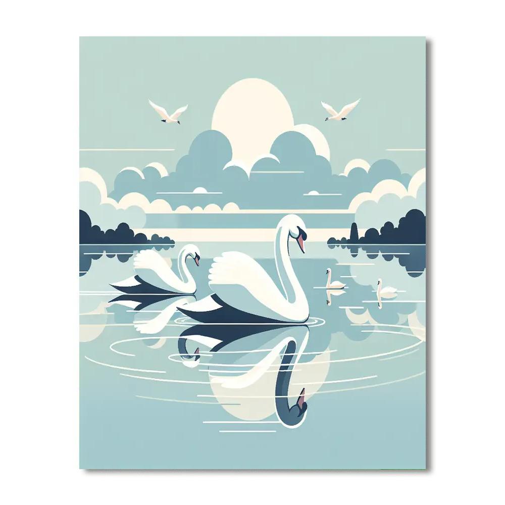 Serene Swan Lake Ballet Painting By Numbers Kit