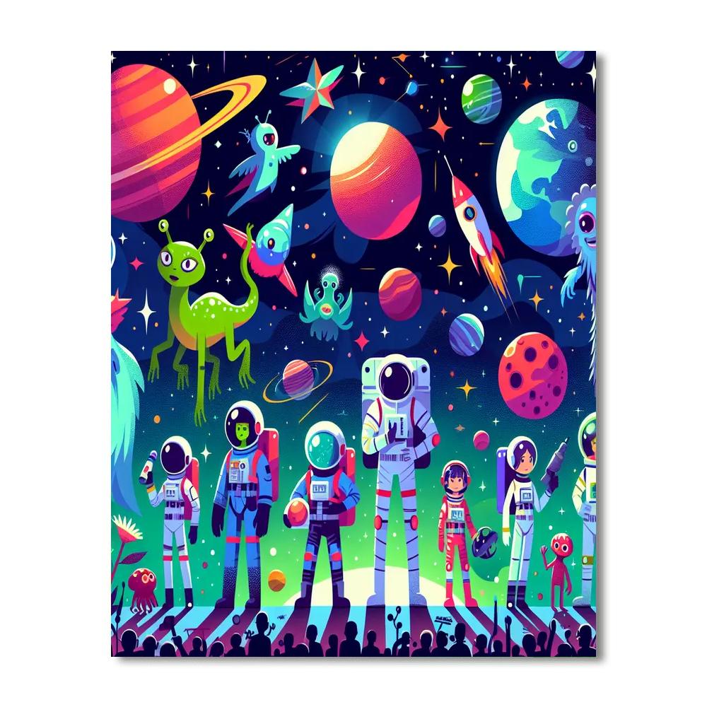 Starlit Space Safari Paint By Color