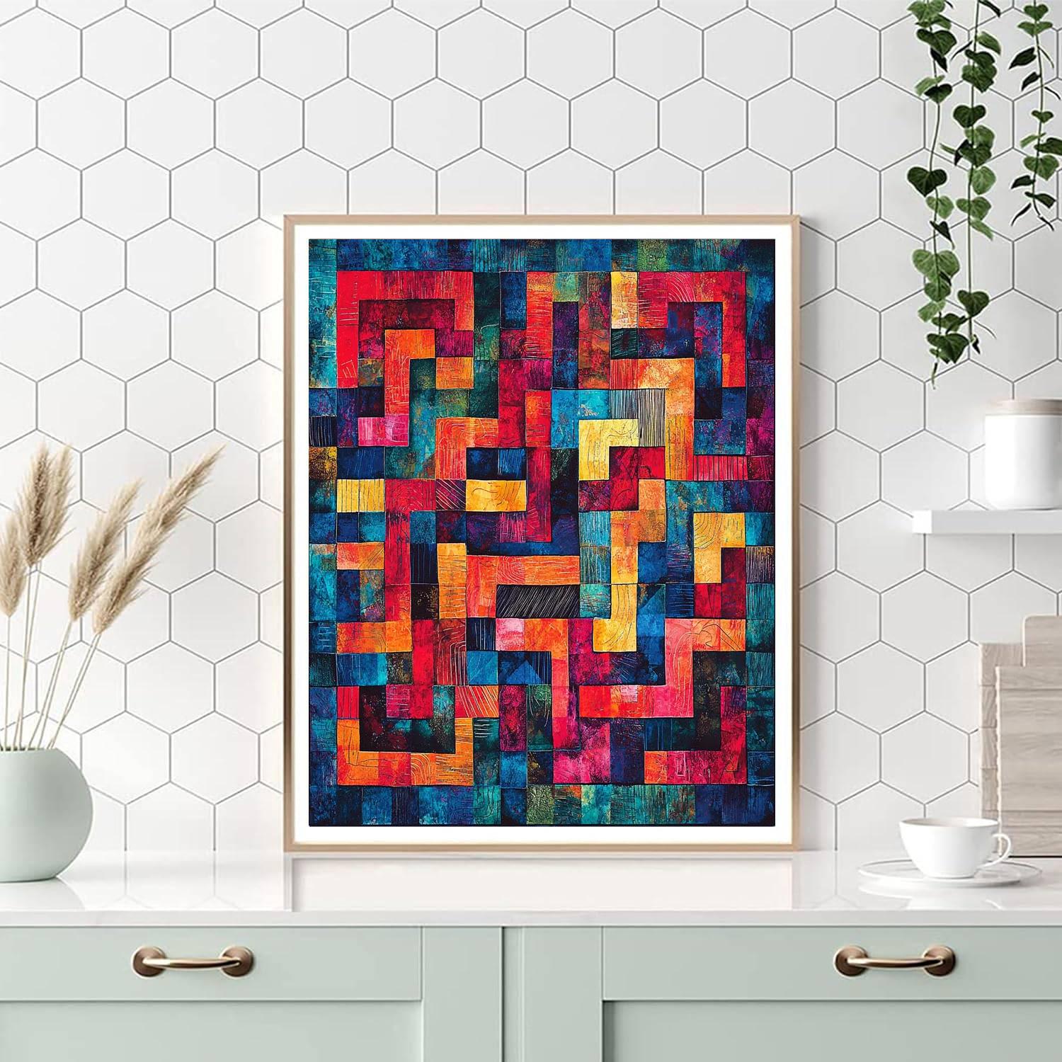 Paul Klee Inspired Colorful Labyrinths  Painting Number Kit